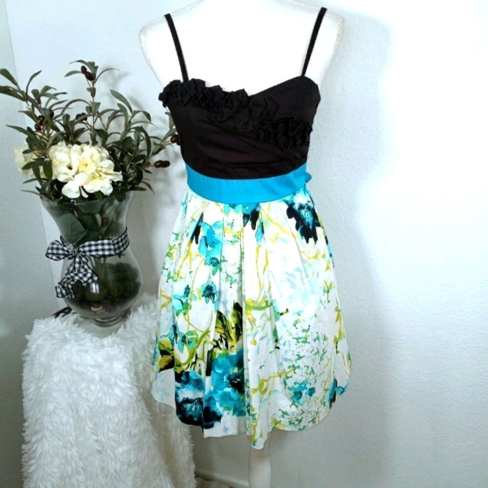 A. BYER FIT & FLAIR FLORAL DRESS SZ.5 EUC